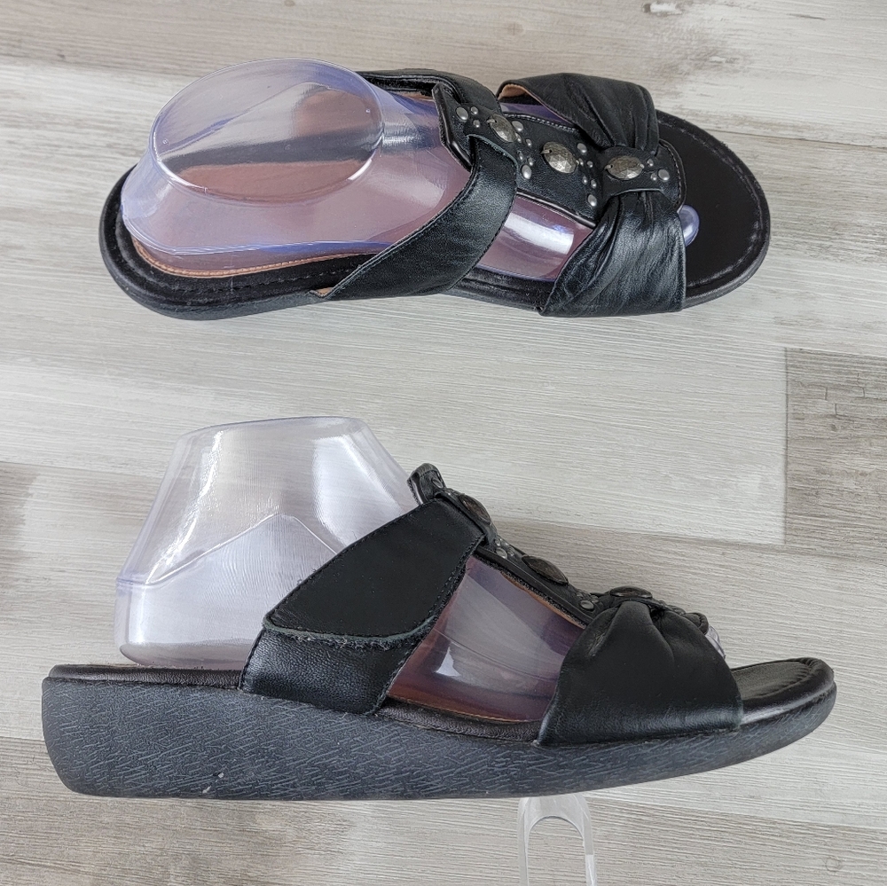 Clarks Artisan Jandi Gem Soft Black Leather Slide Sandal 9W - Picture 12 of 16
